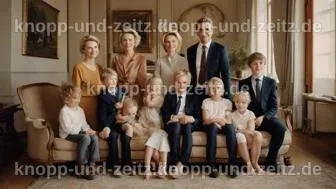Ursula von der Leyen mit ihren Kindern, die verschiedene Aktivitäten unternehmen.