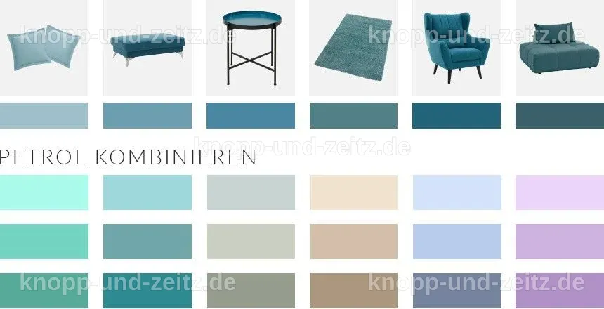 Kombinationen von Petrol mit anderen Farben für Wintermode.